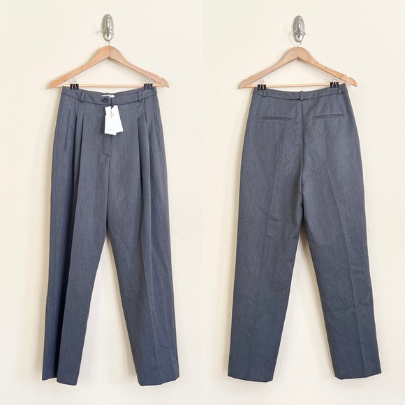 EMI MESS Avit Wool Satin High Waist Pants in Gris Gray - Picture 7 of 10